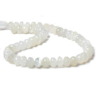 10mm White Moonstone faceted rondelle beads 13.5 inch 49 pieces - Beadsofcambay.com