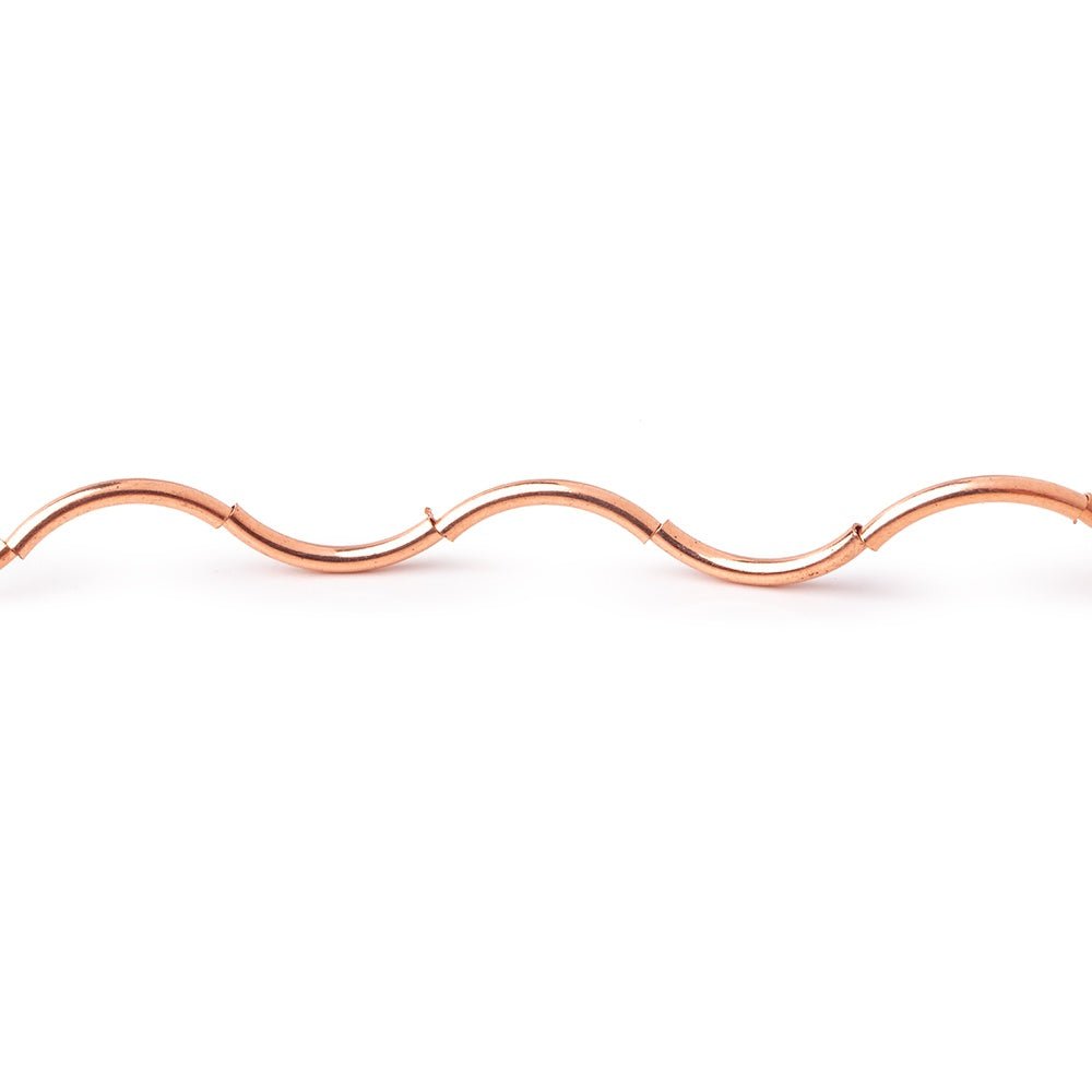 10mm x 1mm Copper Curved Tube Beads 32 inch 80 pieces - Beadsofcambay.com