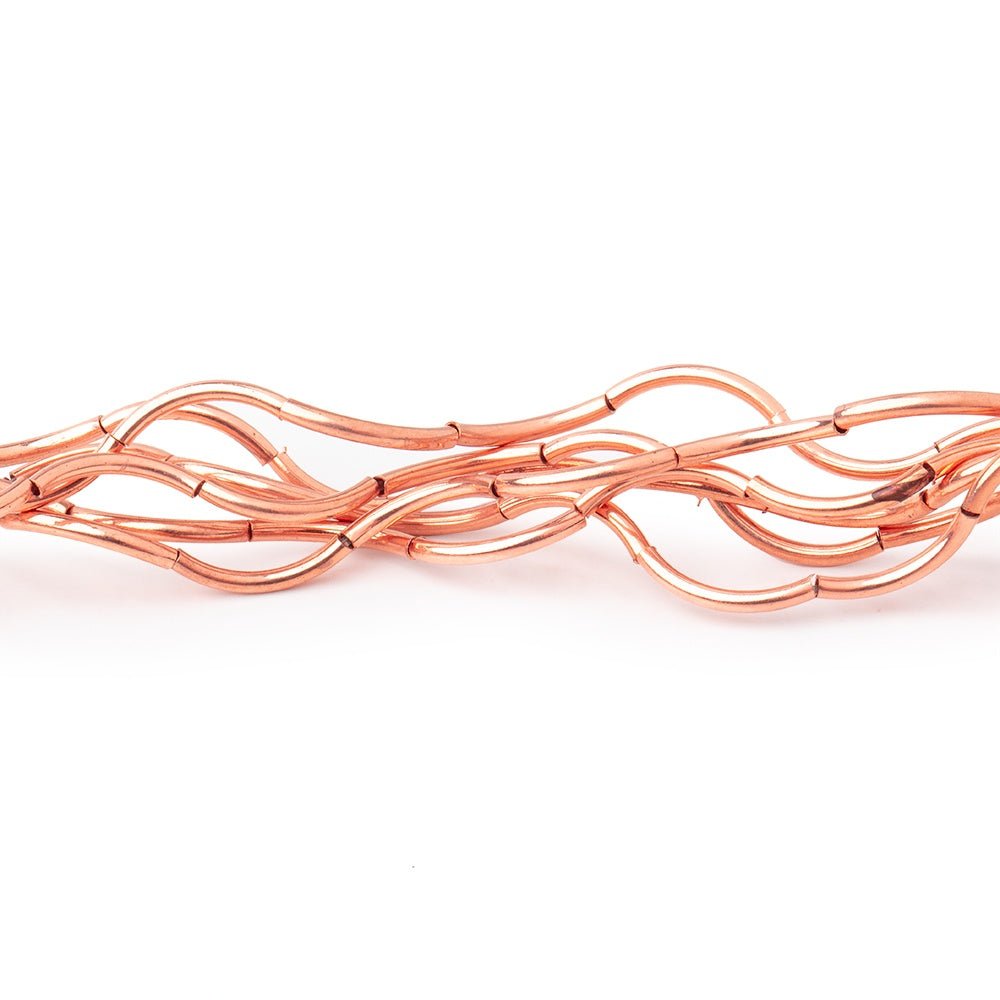 10mm x 1mm Copper Curved Tube Beads 32 inch 80 pieces - Beadsofcambay.com