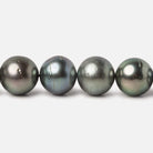 10x10-11.5x11.5mm Silver Peacock Tahitian Round Saltwater Pearls 16 inch 38 pieces A - Beadsofcambay.com