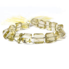 10x10-11x11mm Lemon Quartz step faceted nugget beads 8 inch 17 pieces - Beadsofcambay.com