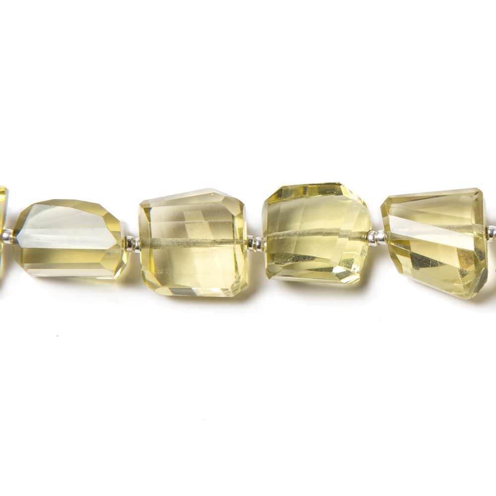 10x10-11x11mm Lemon Quartz step faceted nugget beads 8 inch 17 pieces - Beadsofcambay.com