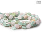 10x10-11x12mm Multi Beryl straight drilled plain flat nuggets 16 inch 34 large hole beads AA - Beadsofcambay.com