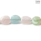 10x10-11x12mm Multi Beryl straight drilled plain flat nuggets 16 inch 34 large hole beads AA - Beadsofcambay.com