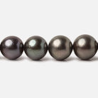 10x10-12x11.5mm Peacock Tahitian Round Saltwater Pearls 16 inch 38 pieces A - Beadsofcambay.com