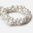 10x10-12x11mm Off White side drill Keshi Freshwater Pearl 16 inch 40 pieces AAA - Beadsofcambay.com