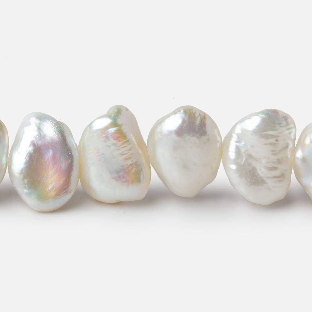 10x10-12x11mm Off White side drill Keshi Freshwater Pearl 16 inch 40 pieces AAA - Beadsofcambay.com