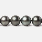 10x10-12x12.5mm Peacock Tahitian Round Saltwater Pearls 16 inch 38 pieces A - Beadsofcambay.com