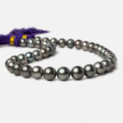 10x10-12x12.5mm Peacock Tahitian Round Saltwater Pearls 16 inch 38 pieces A - Beadsofcambay.com