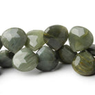 10x10- 12x12mm Green Cat's Eye Quartz Faceted Heart Briolette Beads 7.5 inch 44 pcs AA - Beadsofcambay.com