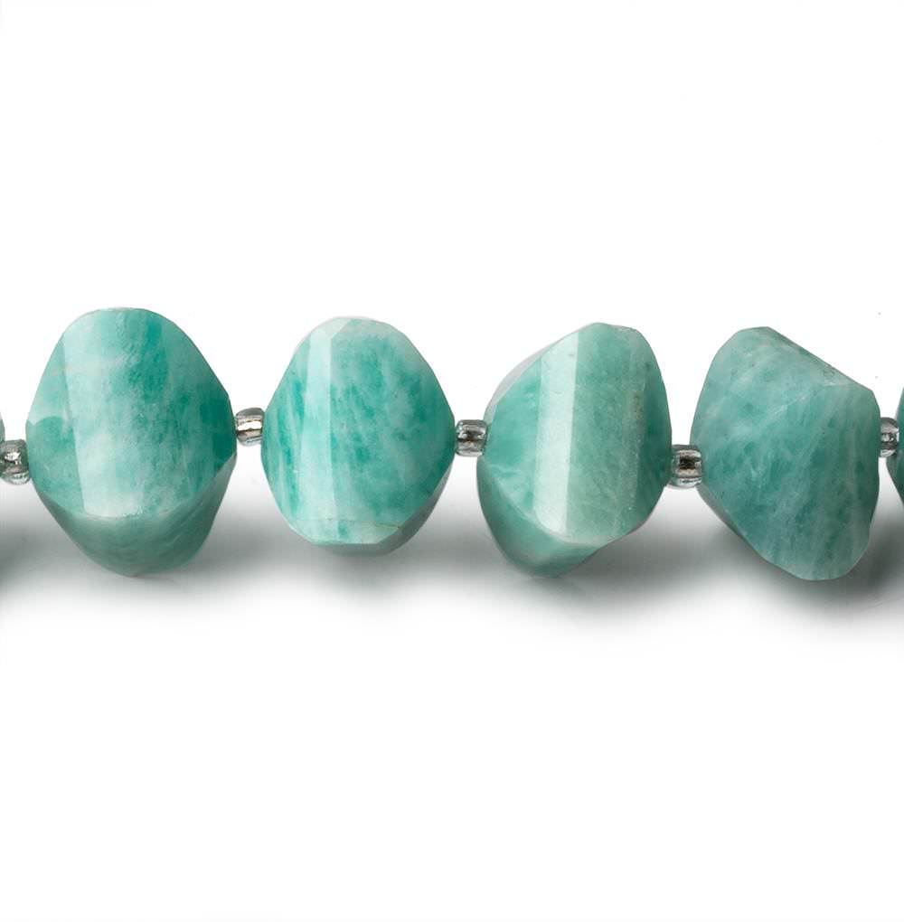 10x10-13x13mm Amazonite Faceted Fancy Shape beads 14.5 inch 32 pieces AA - Beadsofcambay.com