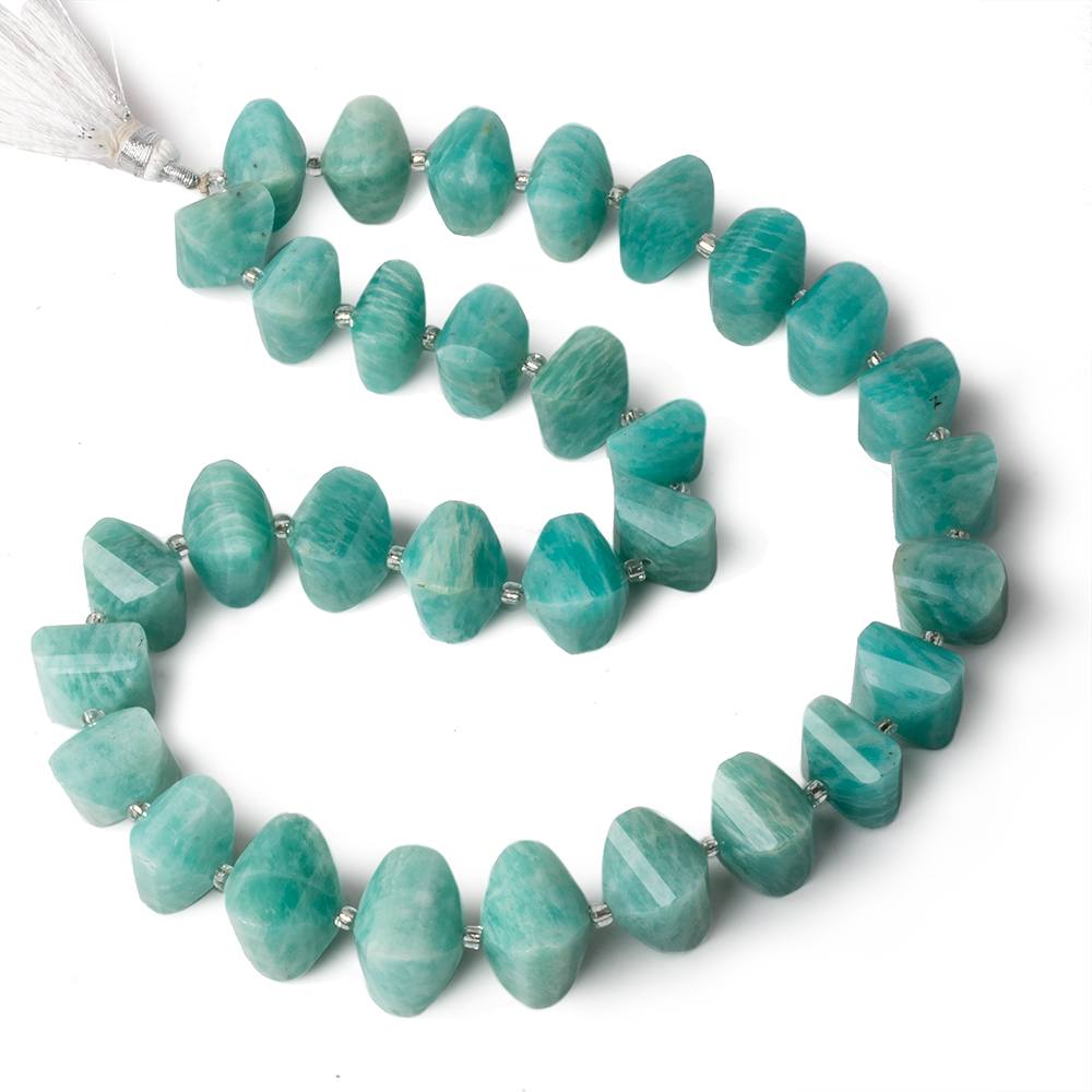 10x10-13x13mm Amazonite Faceted Fancy Shape beads 14.5 inch 32 pieces AA - Beadsofcambay.com