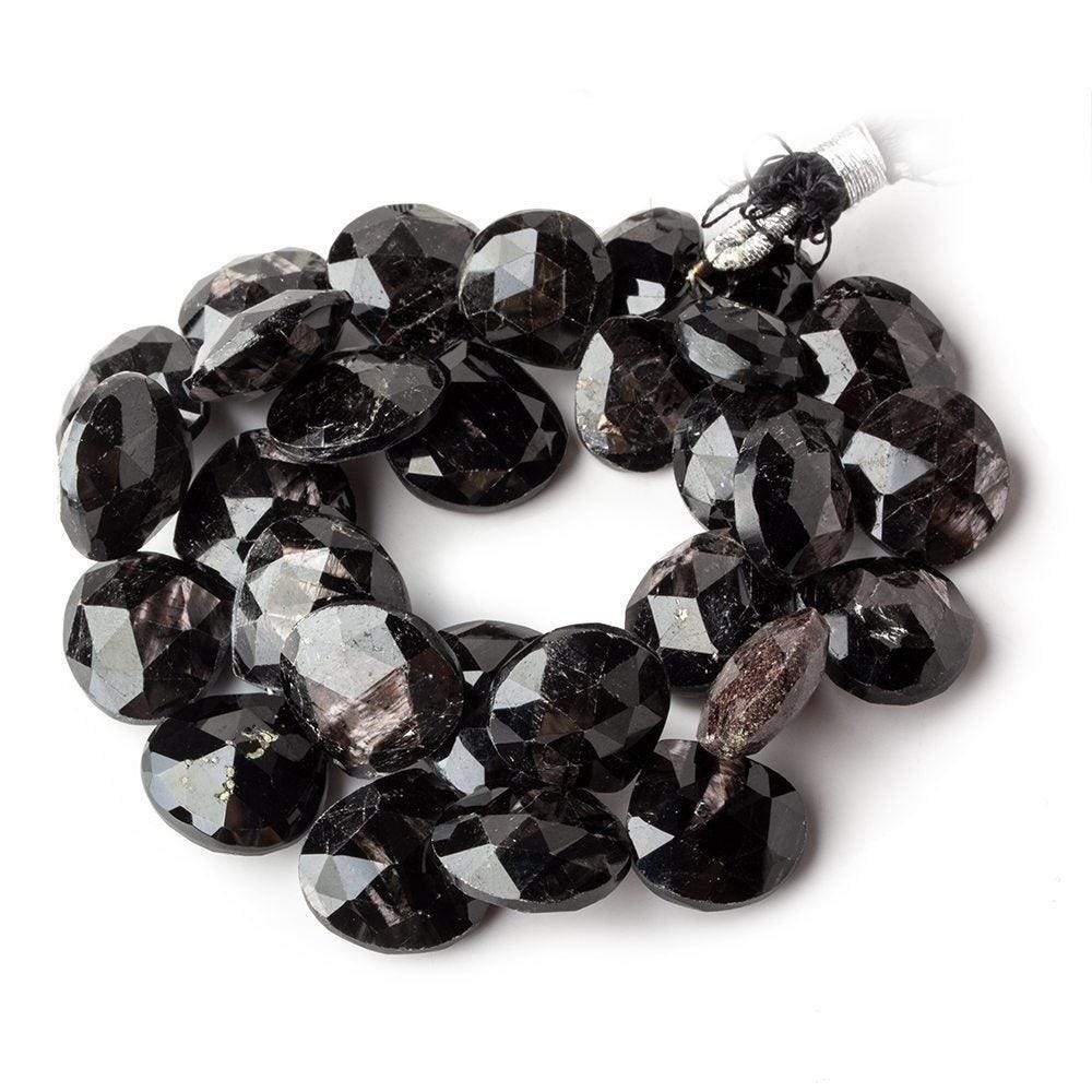 10x10-13x13mm Hypersthene faceted heart beads 6.5 inches 29 pieces A - Beadsofcambay.com
