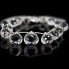 10x10-14.5x14.5mm Crystal Quartz Candy Kiss Briolette Beads 8 inch 15 pieces - Beadsofcambay.com