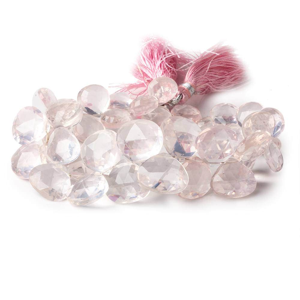 10x10-14x14mm Rose Quartz Faceted Hearts 8 inch 40 beads AA - Beadsofcambay.com