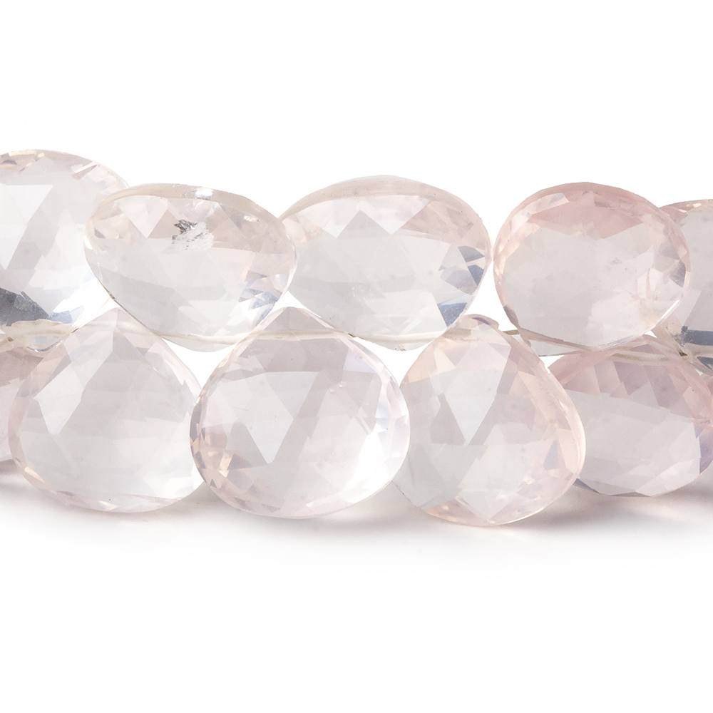 10x10-14x14mm Rose Quartz Faceted Hearts 8 inch 40 beads AA - Beadsofcambay.com