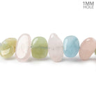 10x10-15x11mm Multi Beryl side drilled plain flat nuggets 16 inch 39 large hole beads AA - Beadsofcambay.com