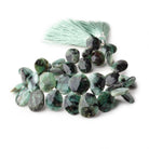 10x10-15x12mm Emerald Faceted Free Shape Beads 7.5 inch 38 pieces - Beadsofcambay.com