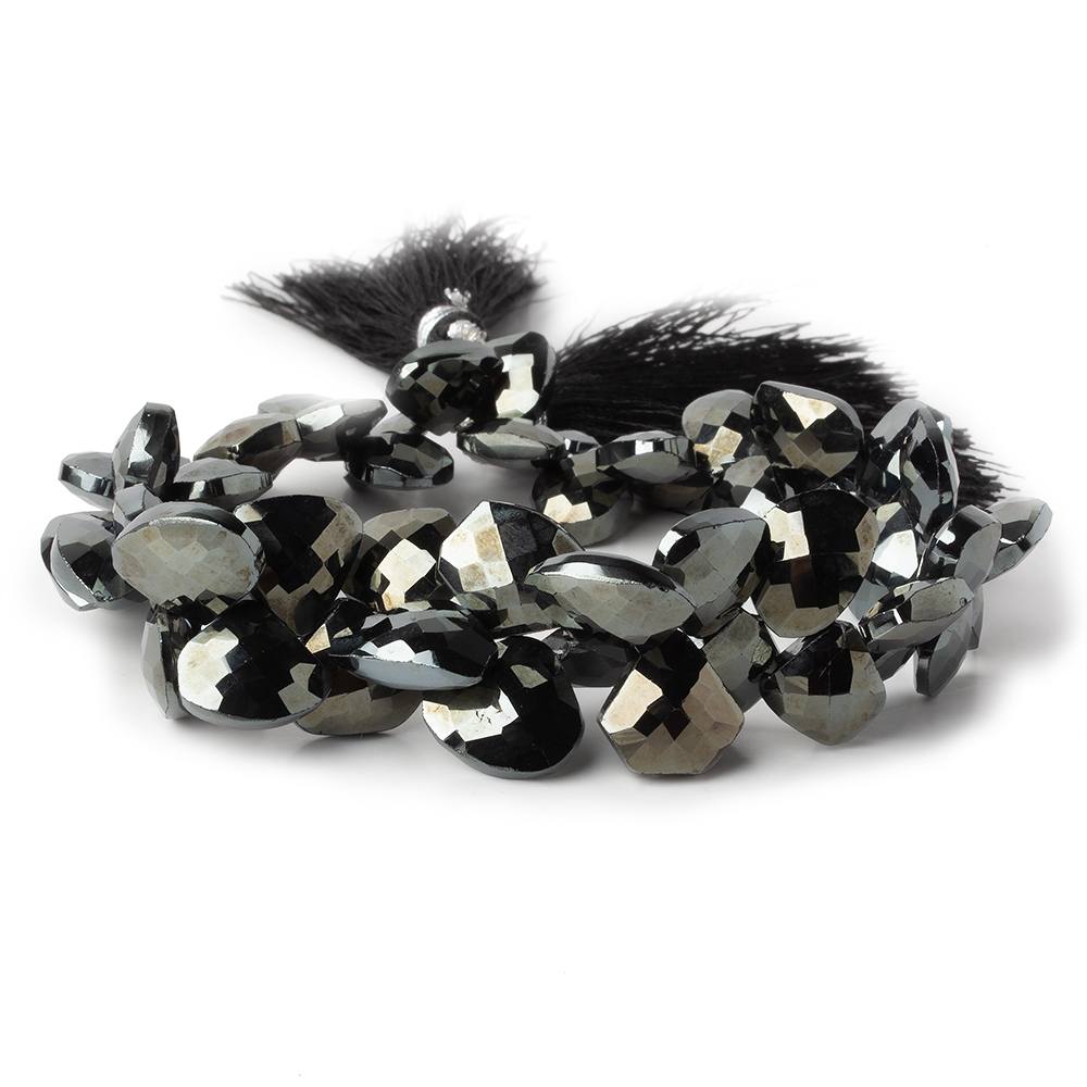 10x10-15x13mm Platinum Metallic Black Spinel Fancy Shapes 9 inch 53 beads - Beadsofcambay.com