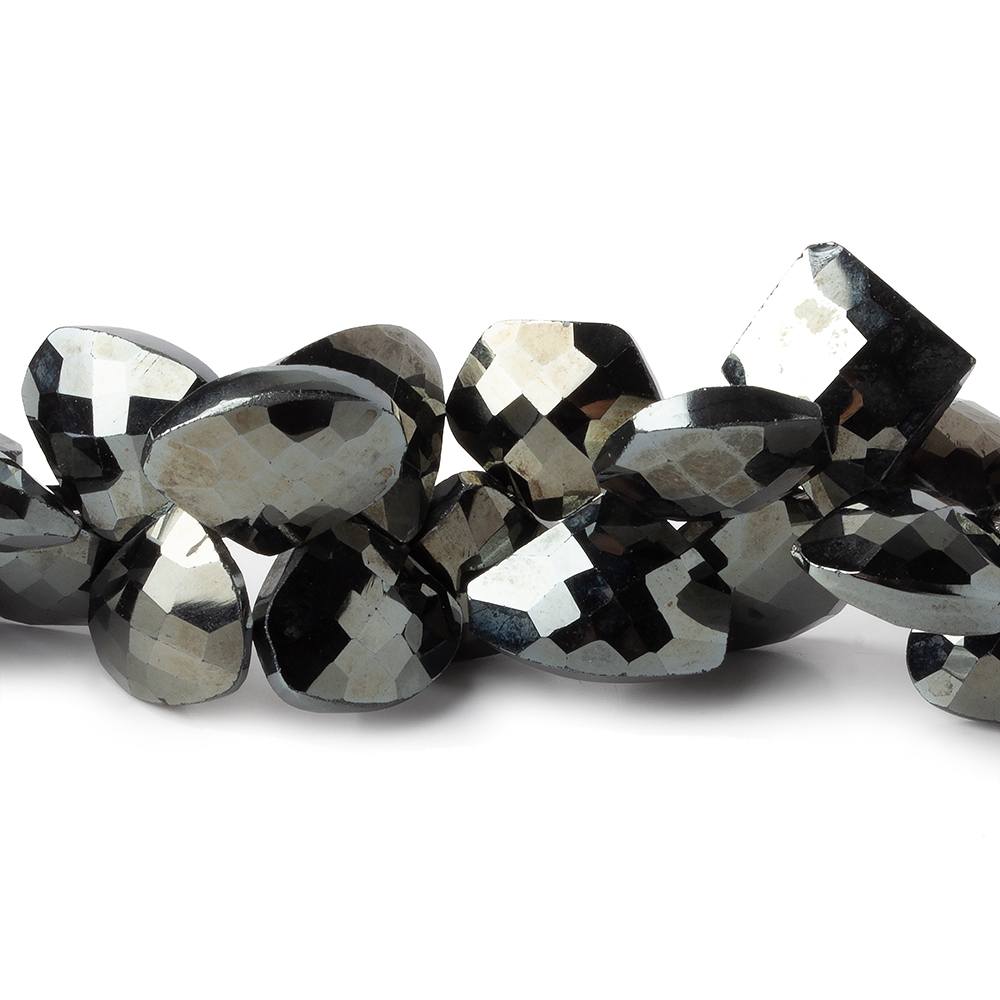 10x10-15x13mm Platinum Metallic Black Spinel Fancy Shapes 9 inch 53 beads - Beadsofcambay.com