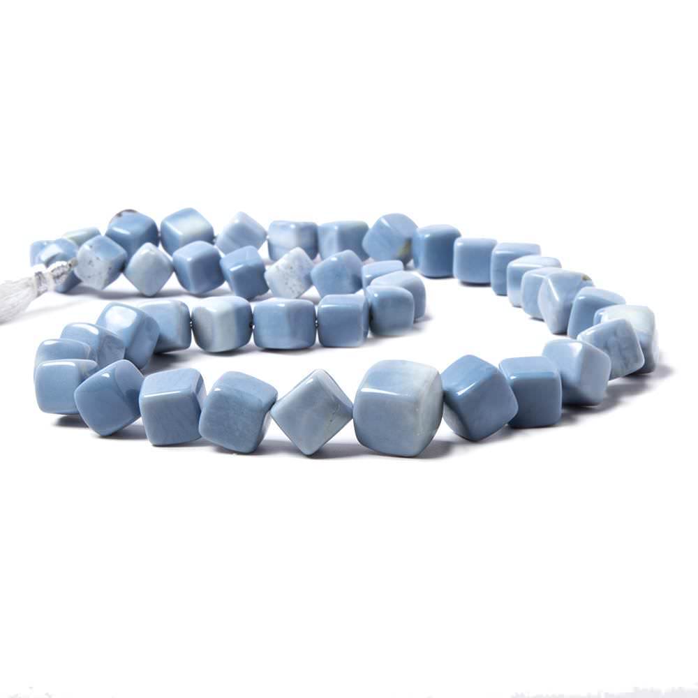 10x10-15x15mm Owyhee Denim Blue Opal plain cube beads 18 inch 44 pieces - Beadsofcambay.com