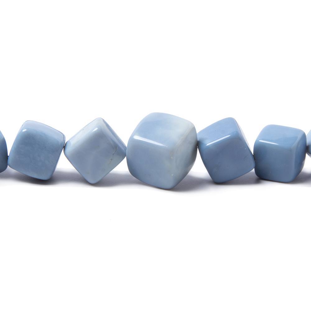 10x10-15x15mm Owyhee Denim Blue Opal plain cube beads 18 inch 44 pieces - Beadsofcambay.com