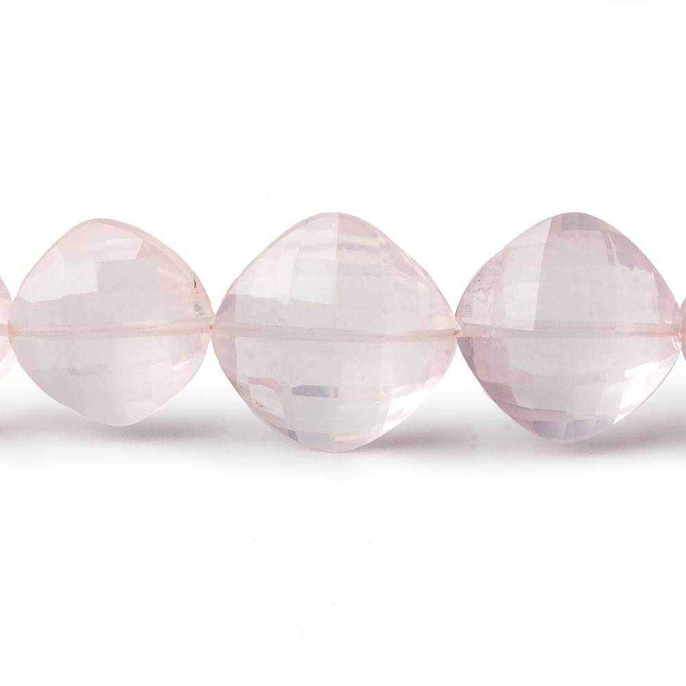 10x10-16x16mm Rose Quartz faceted pillows Beads 16.5 inch 34 pieces AA - Beadsofcambay.com