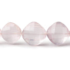 10x10-16x16mm Rose Quartz faceted pillows Beads 16.5 inch 34 pieces AA - Beadsofcambay.com