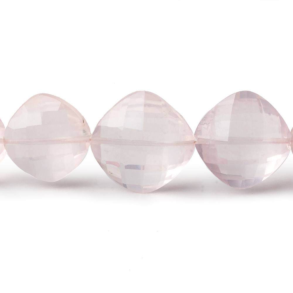 10x10-16x16mm Rose Quartz faceted pillows Beads 16.5 inch 34 pieces AA - Beadsofcambay.com
