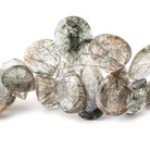 10x10-21x14mm Tourmalinated & Rutilated Faceted Pears & Hearts 8 inch 44 pcs - Beadsofcambay.com