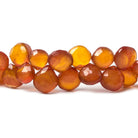 10x10mm Golden Amber Chalcedony faceted hearts 8 inch 40 pcs - Beadsofcambay.com