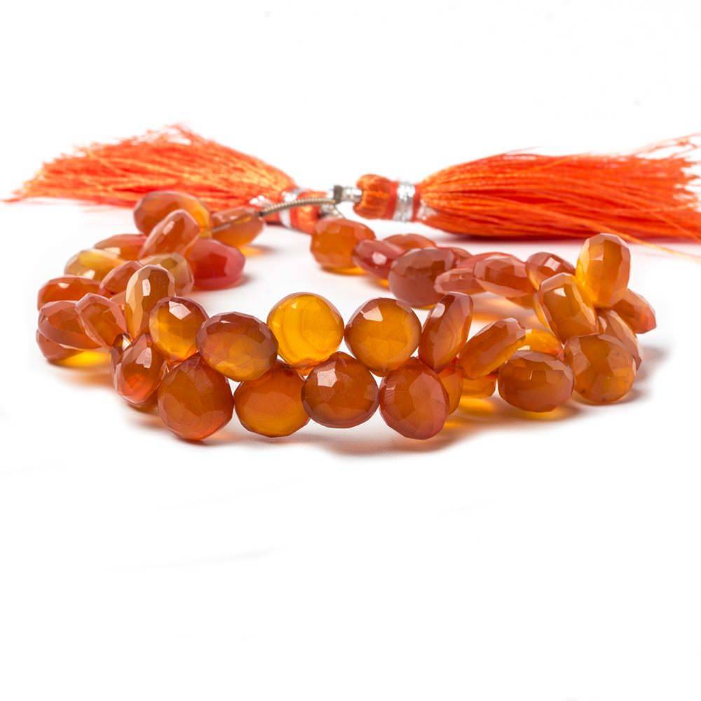 10x10mm Golden Amber Chalcedony faceted hearts 8 inch 40 pcs - Beadsofcambay.com