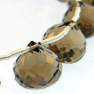 10x10mm Smoky Quartz `Candy Kiss` Beads 8 inch - Beadsofcambay.com