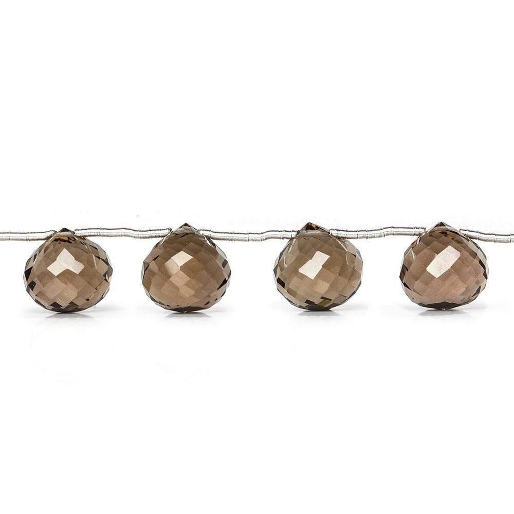 10x10mm Smoky Quartz `Candy Kiss` Beads 8 inch - Beadsofcambay.com