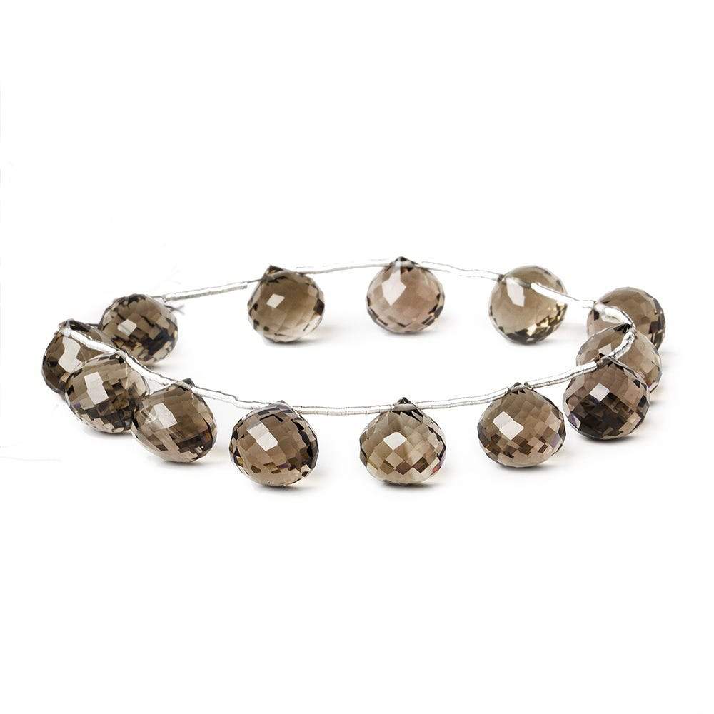 10x10mm Smoky Quartz `Candy Kiss` Beads 8 inch - Beadsofcambay.com