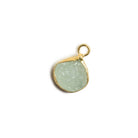 10x10mm Vermeil Bezel SeaGreen Drusy Heart 1 ring Charm Pendant 1 piece - Beadsofcambay.com