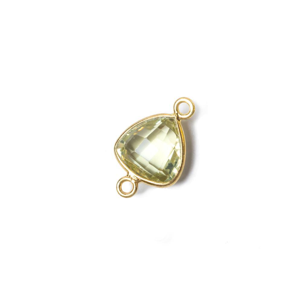 10x10mm Vermeil Bezeled Lemon Quartz trillion Connector 1 piece - Beadsofcambay.com