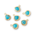 10x10mm Vermeil Twist Rope Bezel Turquoise Howlite Faceted Heart Pendant 1 piece - Beadsofcambay.com