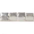 10mm Silver Plated Brushed Square Beads 8 inch 20 pieces - Beadsofcambay.com