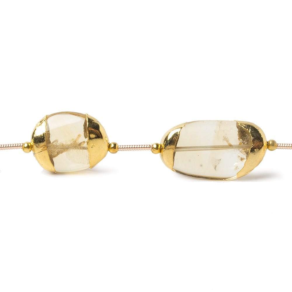 10x10x5-20x12x6mm Gold Leafed Citrine Plain Nugget Focal Bead Strand 8 inch 7 pieces - Beadsofcambay.com