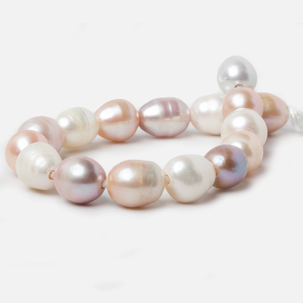 10x11-10x13mm Tri Color Baroque Large Hole Freshwater Pearls 8 inch 16 pieces - Beadsofcambay.com