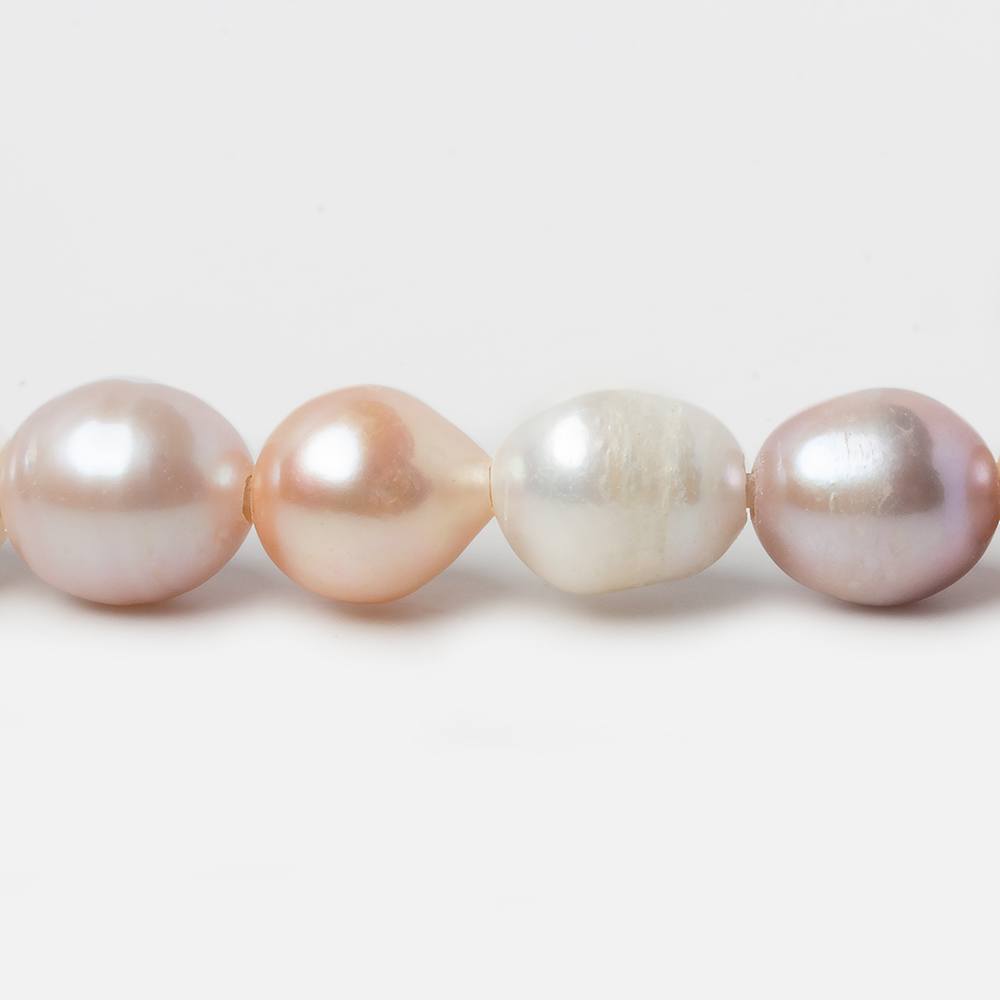 10x11-10x13mm Tri Color Baroque Large Hole Freshwater Pearls 8 inch 16 pieces - Beadsofcambay.com