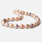 10x11-11x11mm Tri Color Baroque Freshwater Pearls 16 inch 33 pieces AAA grade - Beadsofcambay.com
