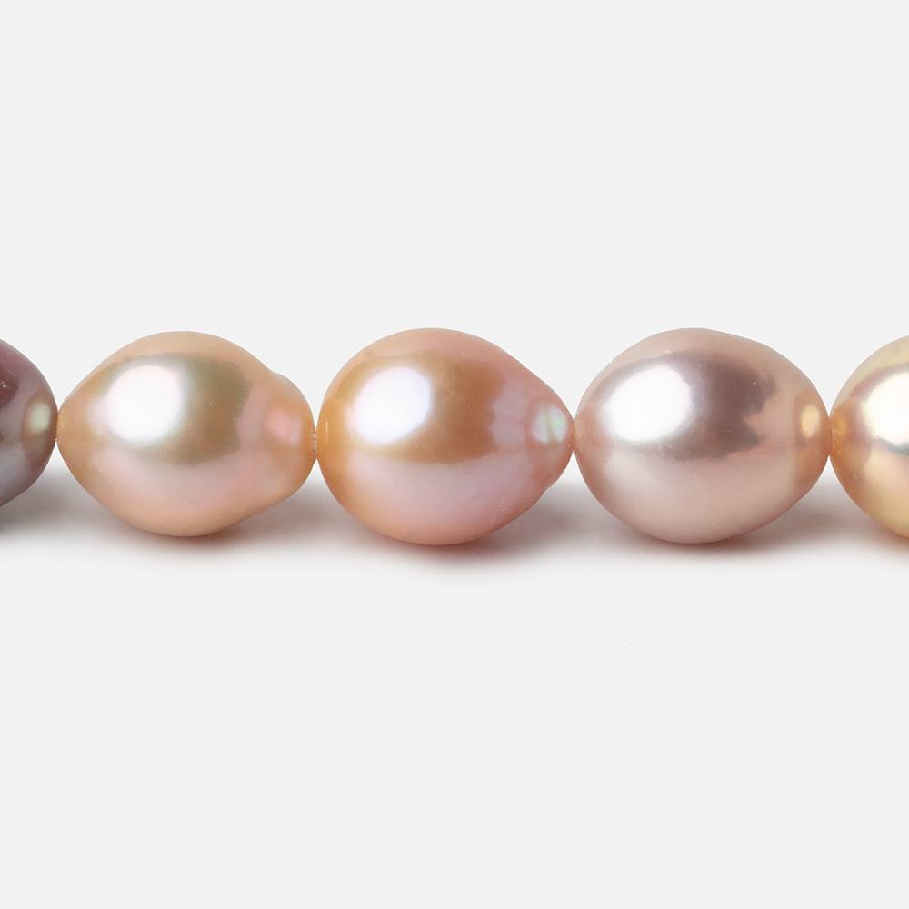 10x11-11x11mm Tri Color Baroque Freshwater Pearls 16 inch 33 pieces AAA grade - Beadsofcambay.com