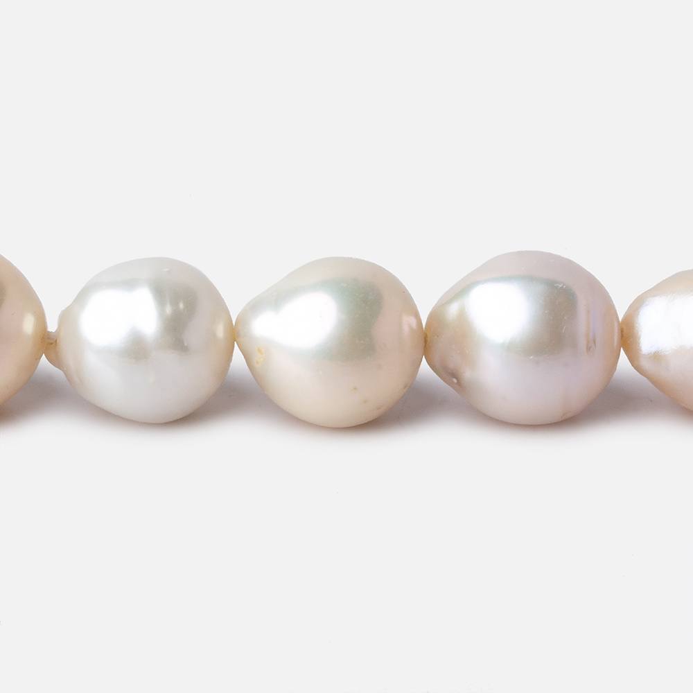 10x11-12x13mm Light Tri Color Baroque Freshwater Pearls 16 inch 33 pieces A grade - Beadsofcambay.com