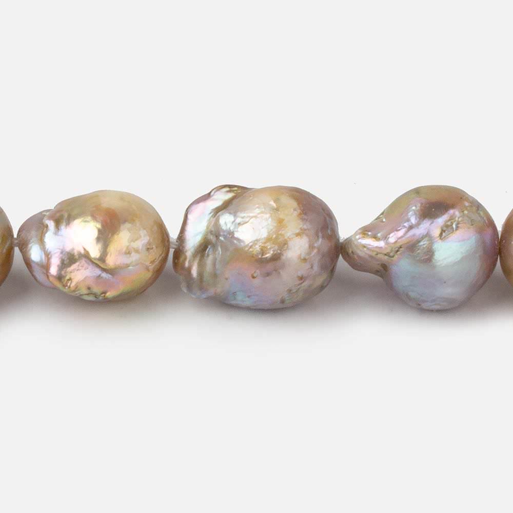 10x12-14x15mm Multi Color straight drill Ultra Baroque Freshwater Pearls 17 inch 23 pcs - Beadsofcambay.com