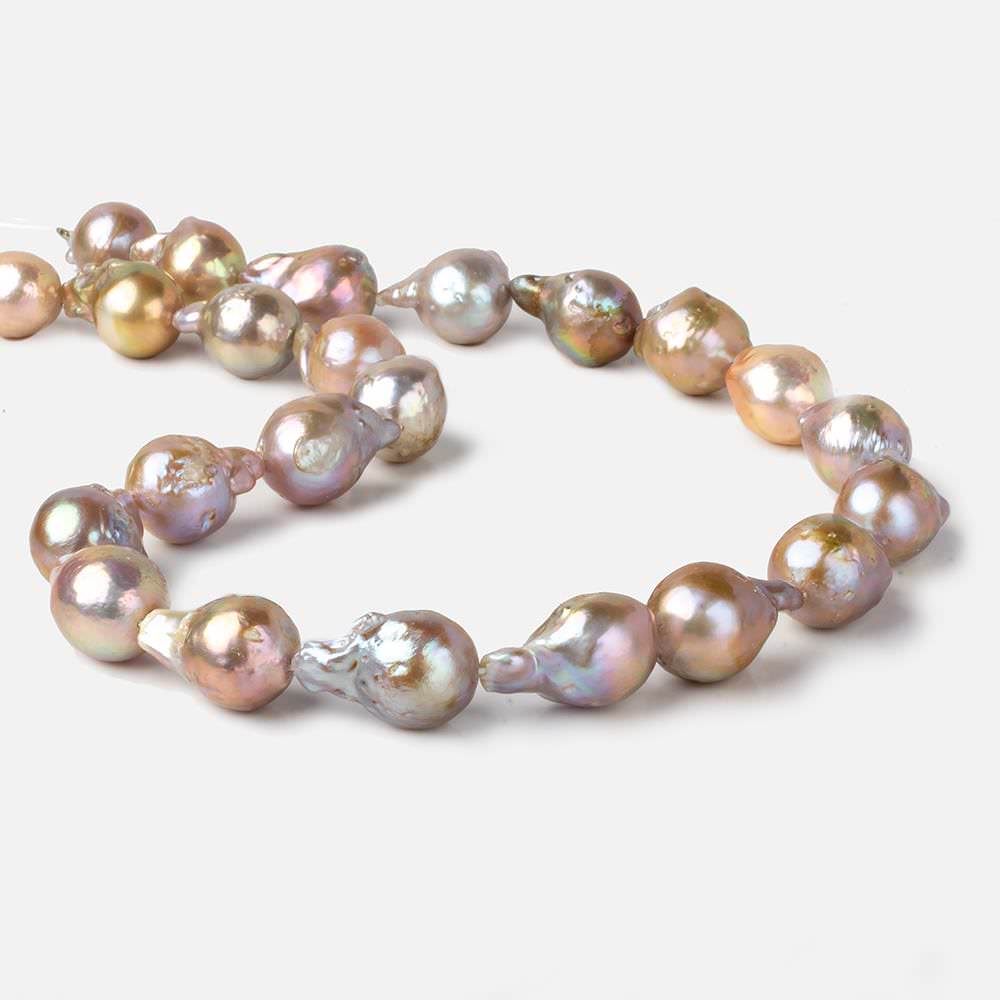 10x12-14x15mm Multi Color straight drill Ultra Baroque Freshwater Pearls 17 inch 23 pcs - Beadsofcambay.com