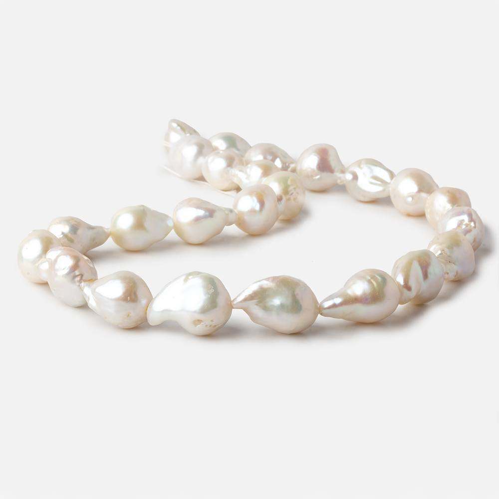 10x13.5-11x19.5mm Off White Ultra Baroque Freshwater Pearl 16 inch 23 pieces A - Beadsofcambay.com