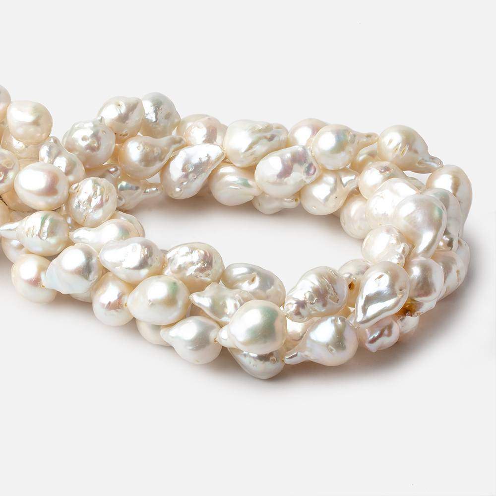10x13.5-11x19.5mm Off White Ultra Baroque Freshwater Pearl 16 inch 23 pieces A - Beadsofcambay.com