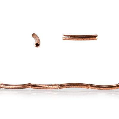 10x1.5mm Copper Bead Curved Tube 8 inch 20 pcs - Beadsofcambay.com